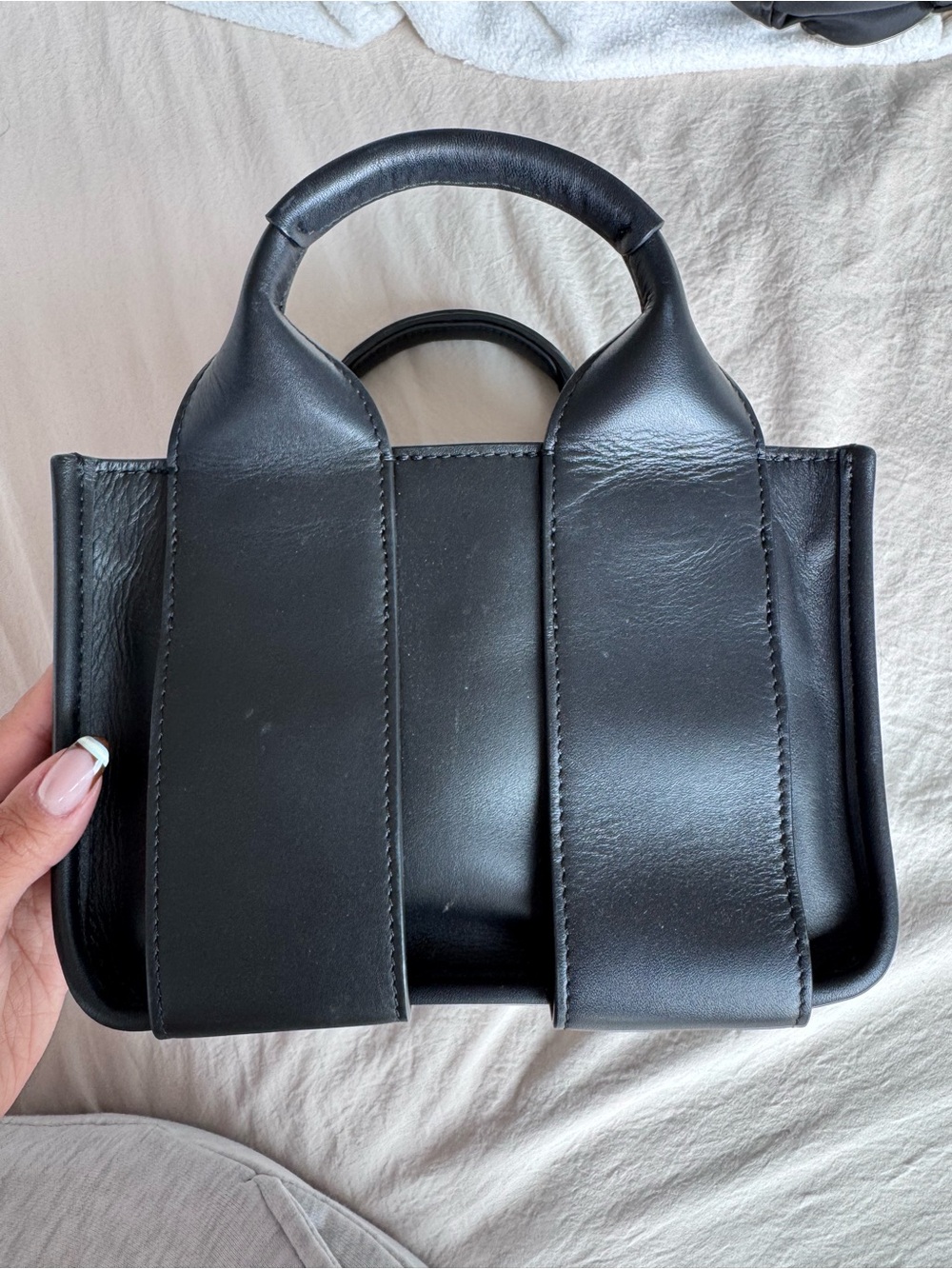 Alexander Wang black Structured Leather Top-Handbag